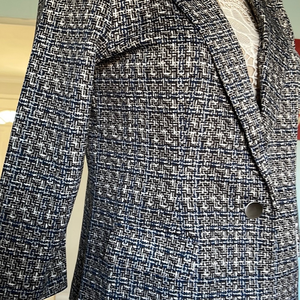 NWT NYCC stretchy tweed-like printed blazer jacker - Picture 2 of 7